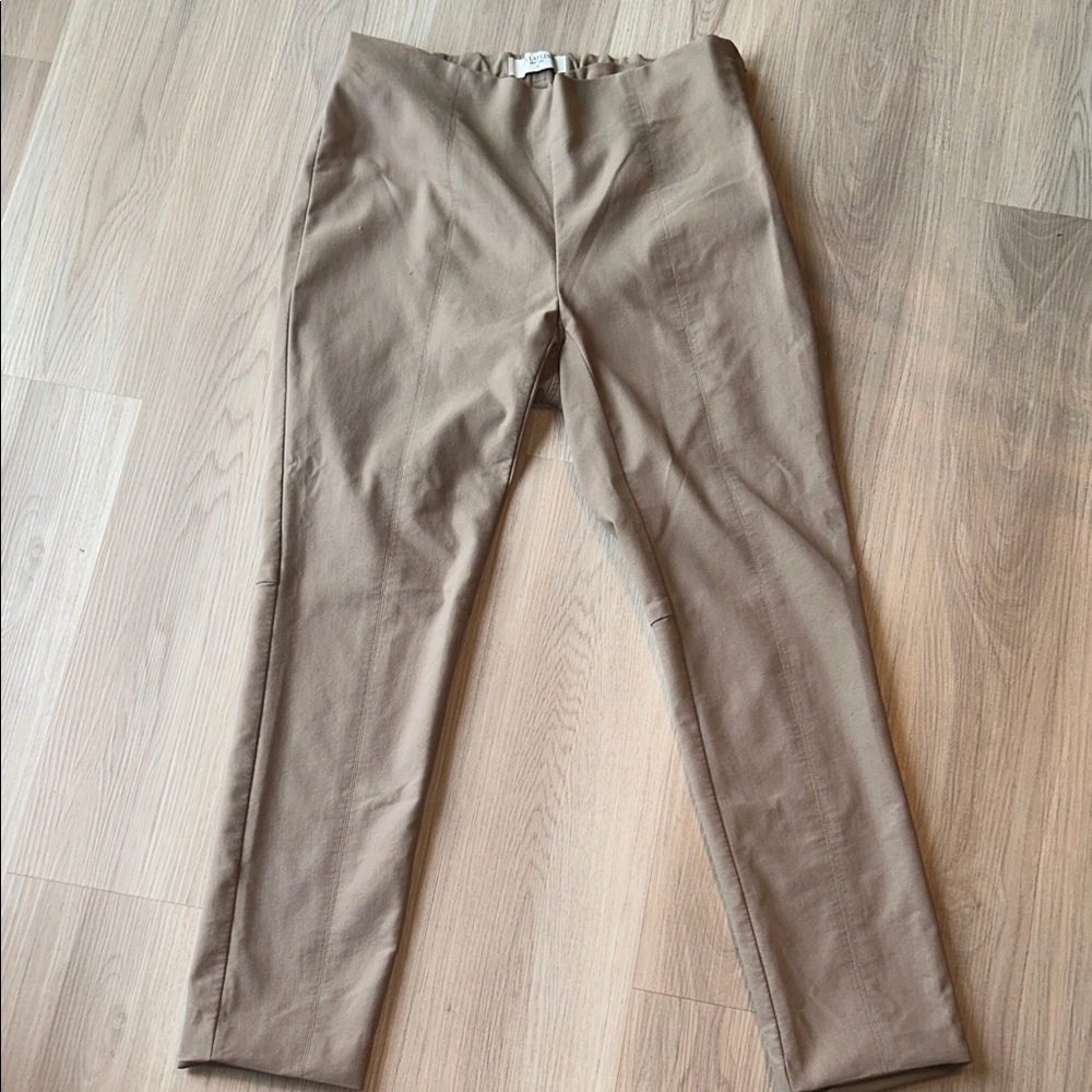 M.M.LAFLEUR The Foster Cigarette Pant PowerStretch Khaki Luxury Old Money